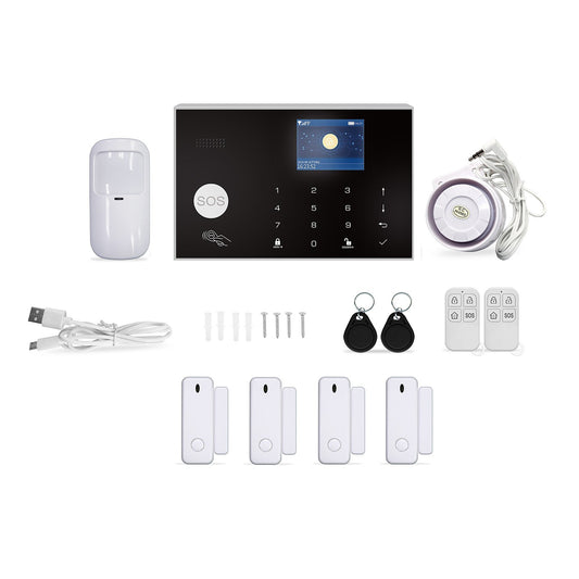Wireless Home Alarm System 2G/WiFi, 2.4 Touch Screen, Remote Control SOS, Anti-theft, Easy Setup, DIY GSM for Home Security
