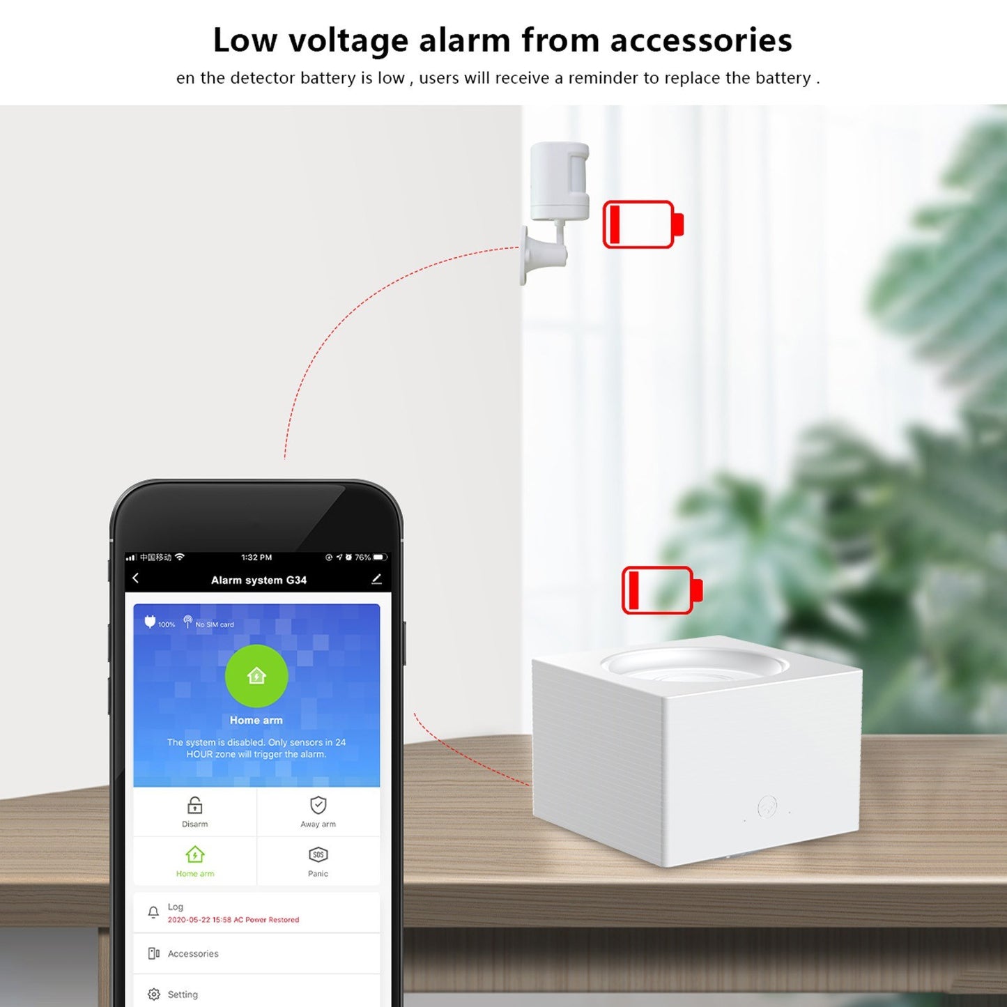 Smart WiFi Alarm System with TY APP: 8-Piece Home Security Kit with Door/Window Sensor, PIR Motion Sensor, and Remote Control - Supports 11 Languages