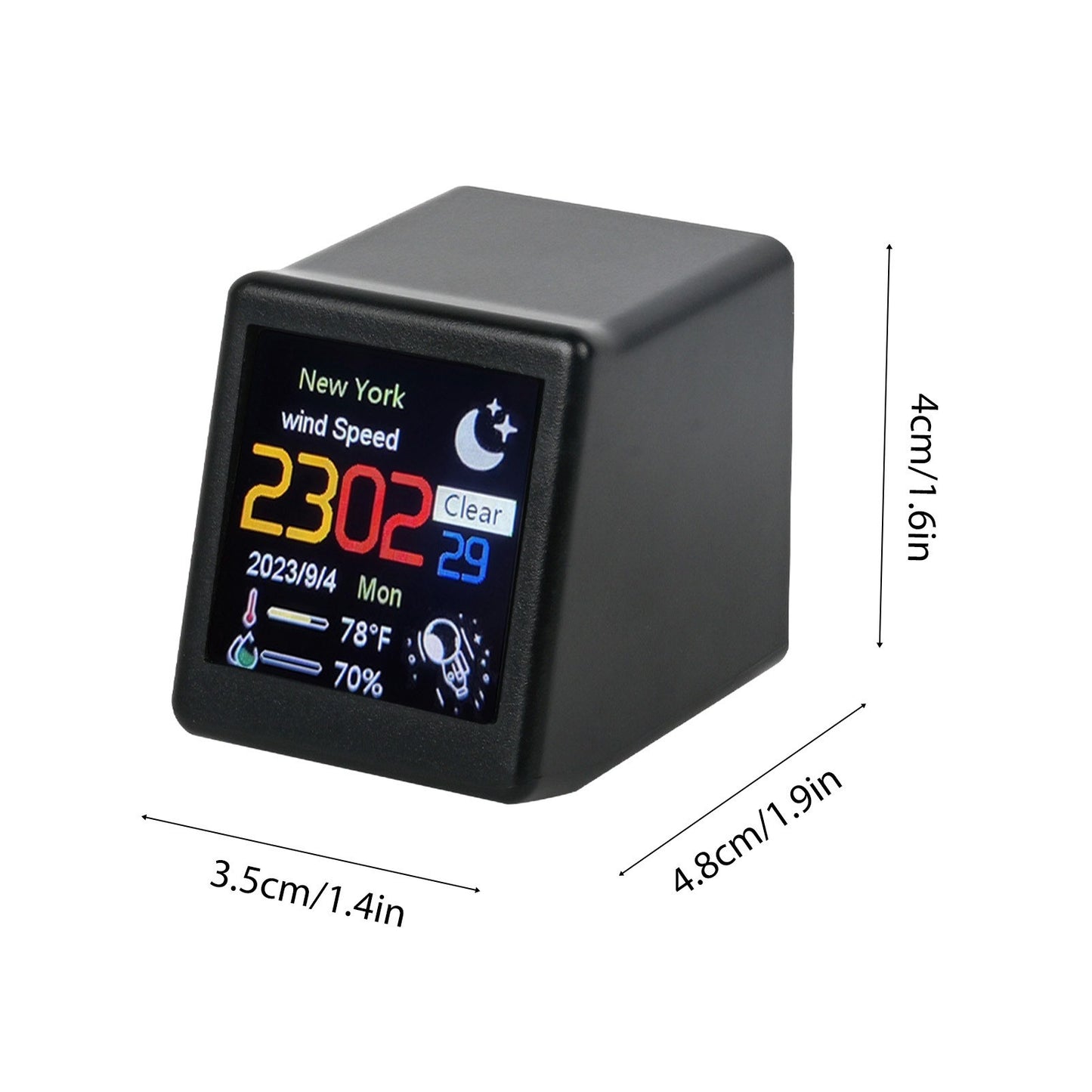 Smart WiFi Weather Station: Touchscreen Clock, Thermometer & Hygrometer with GIF Animation for Home, Office, Bedroom & Travel