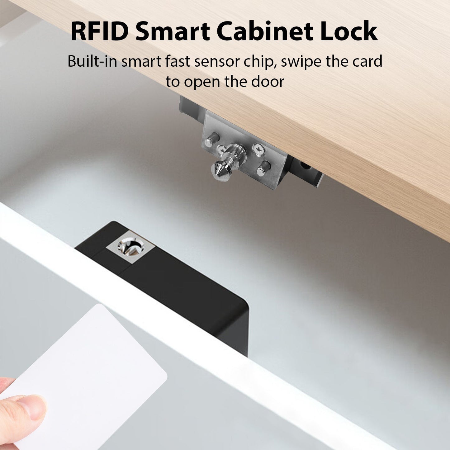 Keyless RFID Smart Cabinet Lock: Programmable Invisible Lock for Wooden Drawers & Cupboards