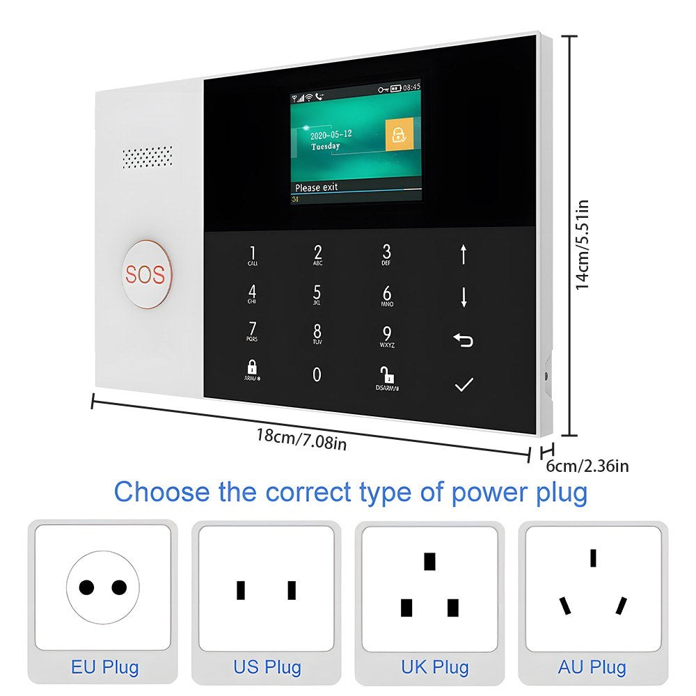 Advanced Home Security Smart Alarm System with TFT LCD Display, App Control, One-Button Alarm, 2-Way Voice Intercom, Expandable to 100 Detectors