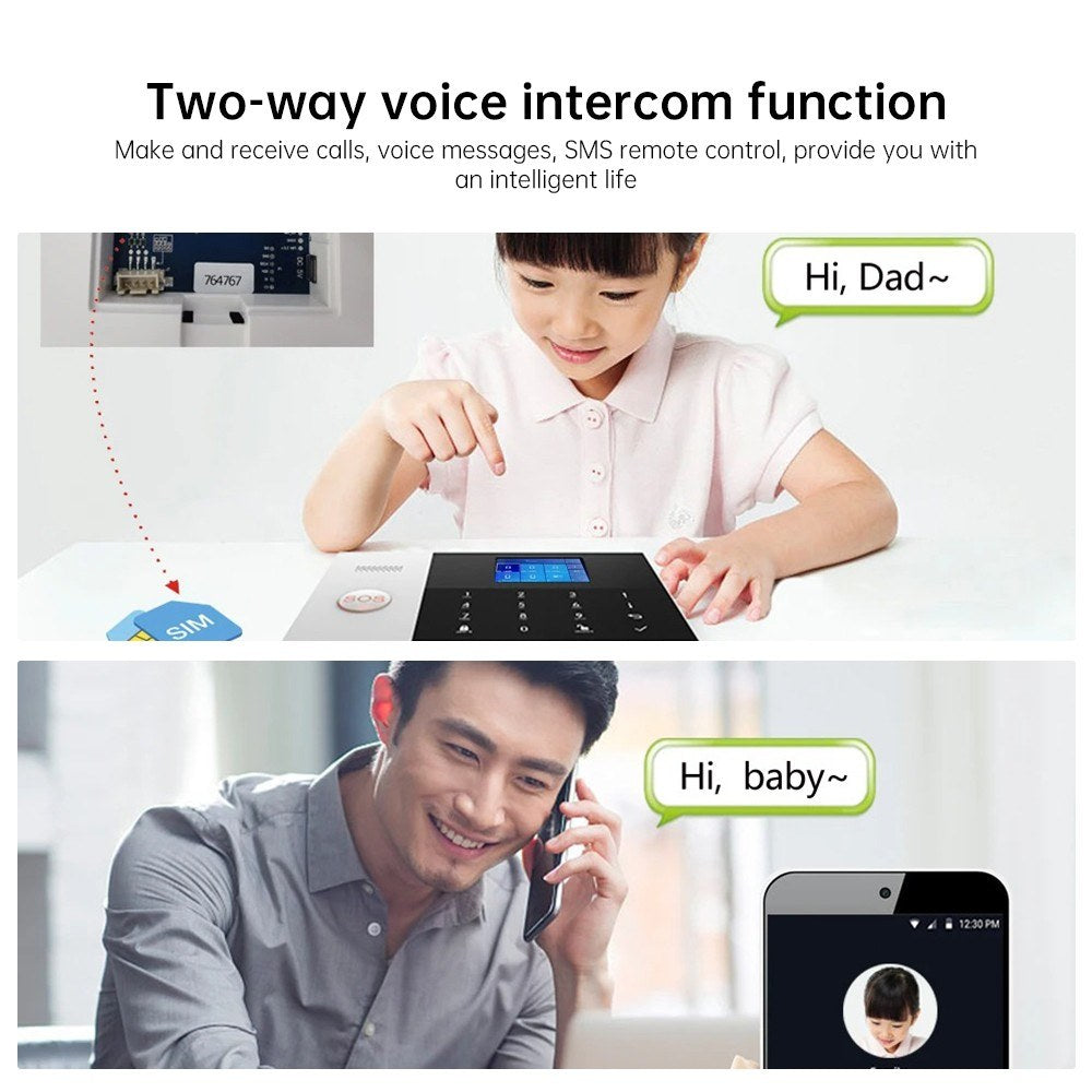 Advanced Home Security Smart Alarm System with TFT LCD Display, App Control, One-Button Alarm, 2-Way Voice Intercom, Expandable to 100 Detectors