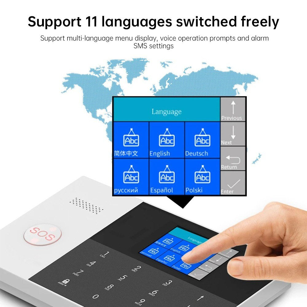 Advanced Home Security Smart Alarm System with TFT LCD Display, App Control, One-Button Alarm, 2-Way Voice Intercom, Expandable to 100 Detectors