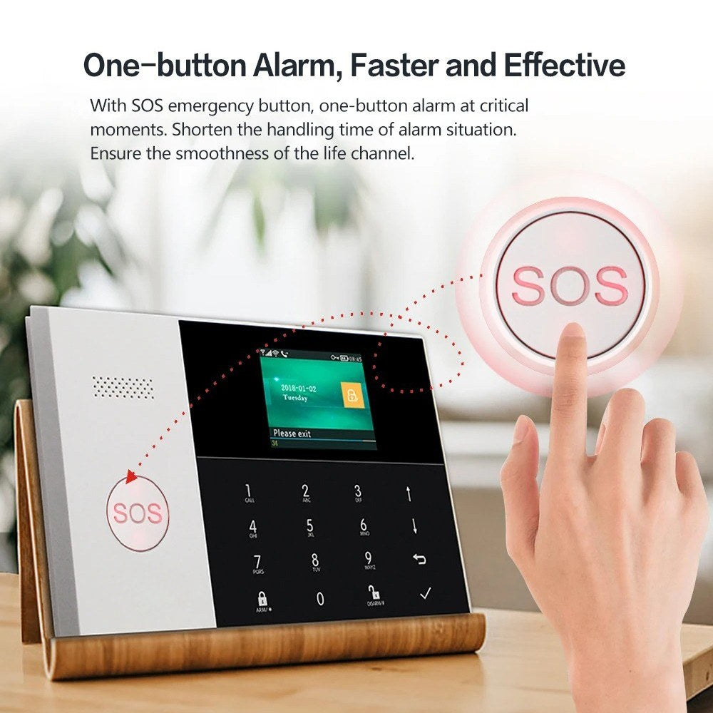 Advanced Home Security Smart Alarm System with TFT LCD Display, App Control, One-Button Alarm, 2-Way Voice Intercom, Expandable to 100 Detectors