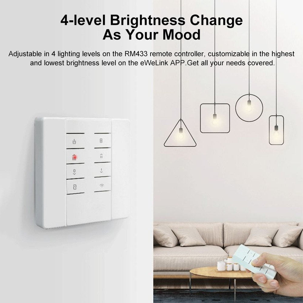 Smart Dimmer Switch with RM433R2 Remote, Adjustable Brightness, Sunrise/Sunset Mode, Timing, Alexa Compatible
