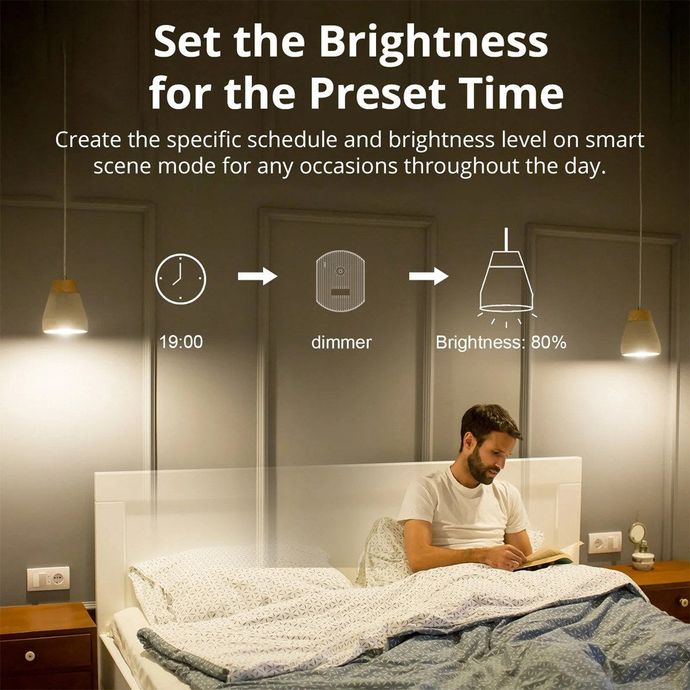 Smart Dimmer Switch with RM433R2 Remote, Adjustable Brightness, Sunrise/Sunset Mode, Timing, Alexa Compatible