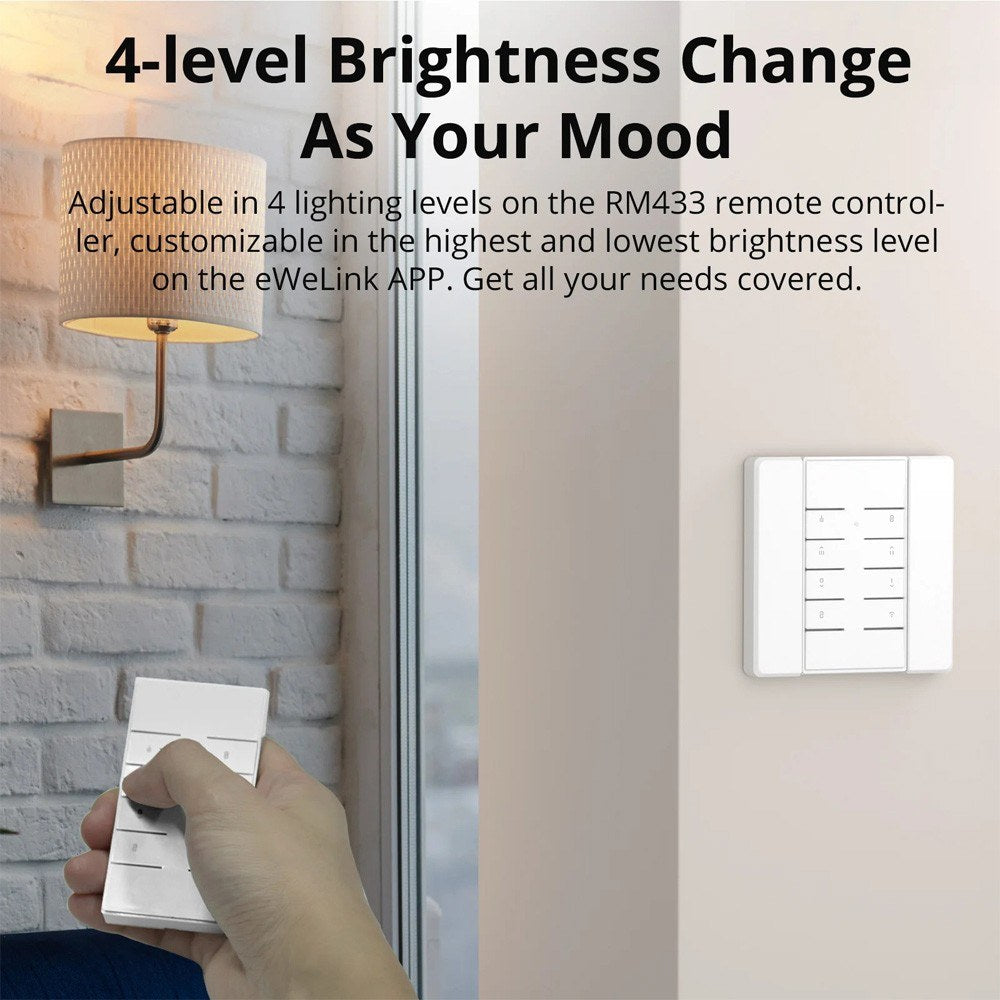 Smart Dimmer Switch with RM433R2 Remote, Adjustable Brightness, Sunrise/Sunset Mode, Timing, Alexa Compatible
