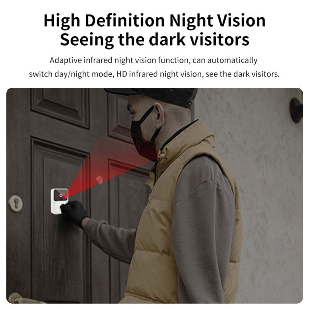 Wireless Video Doorbell Camera with 4.3 IPS Screen, HD Night Vision, Two-Way Audio, No Subscription, No-Drill Mount, Rechargeable, Smart Chime for Home