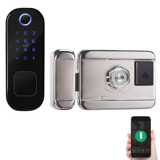 Smart Fingerprint Door Lock - Keyless Keypad Entry, 6 Unlock Methods, Holds 110 Fingerprints & 400 Passwords, APP & Bluetooth Control