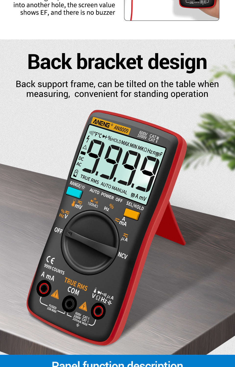 ANENG AN8009 True-RMS Digital Multimeter – Professional Auto-Ranging Tester for Electronics & Automotive