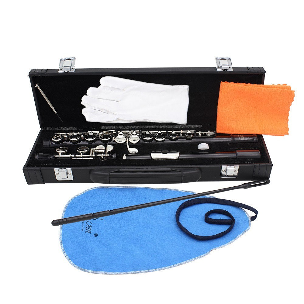 Silver Plated Cupronickel Western Concert Flute, 16 Holes, C Key Woodwind Instrument