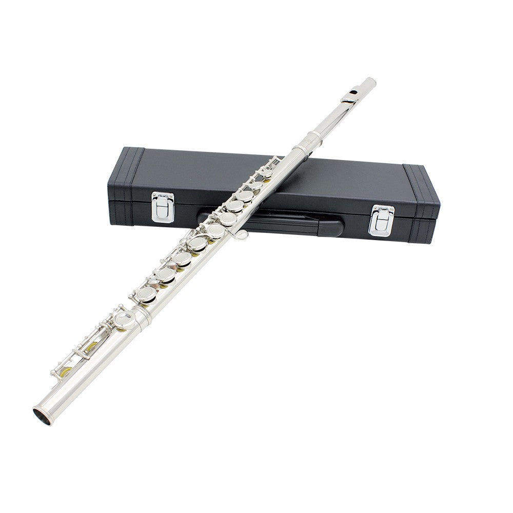 Silver Plated Cupronickel Western Concert Flute, 16 Holes, C Key Woodwind Instrument