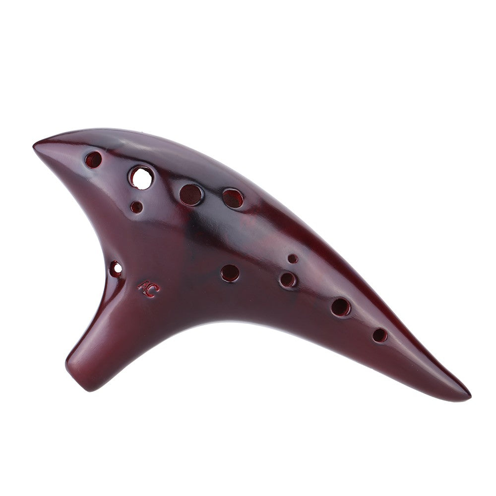 Submarine Style 12-Hole Alto C Ceramic Ocarina with Music Score for Beginners and Music Lovers