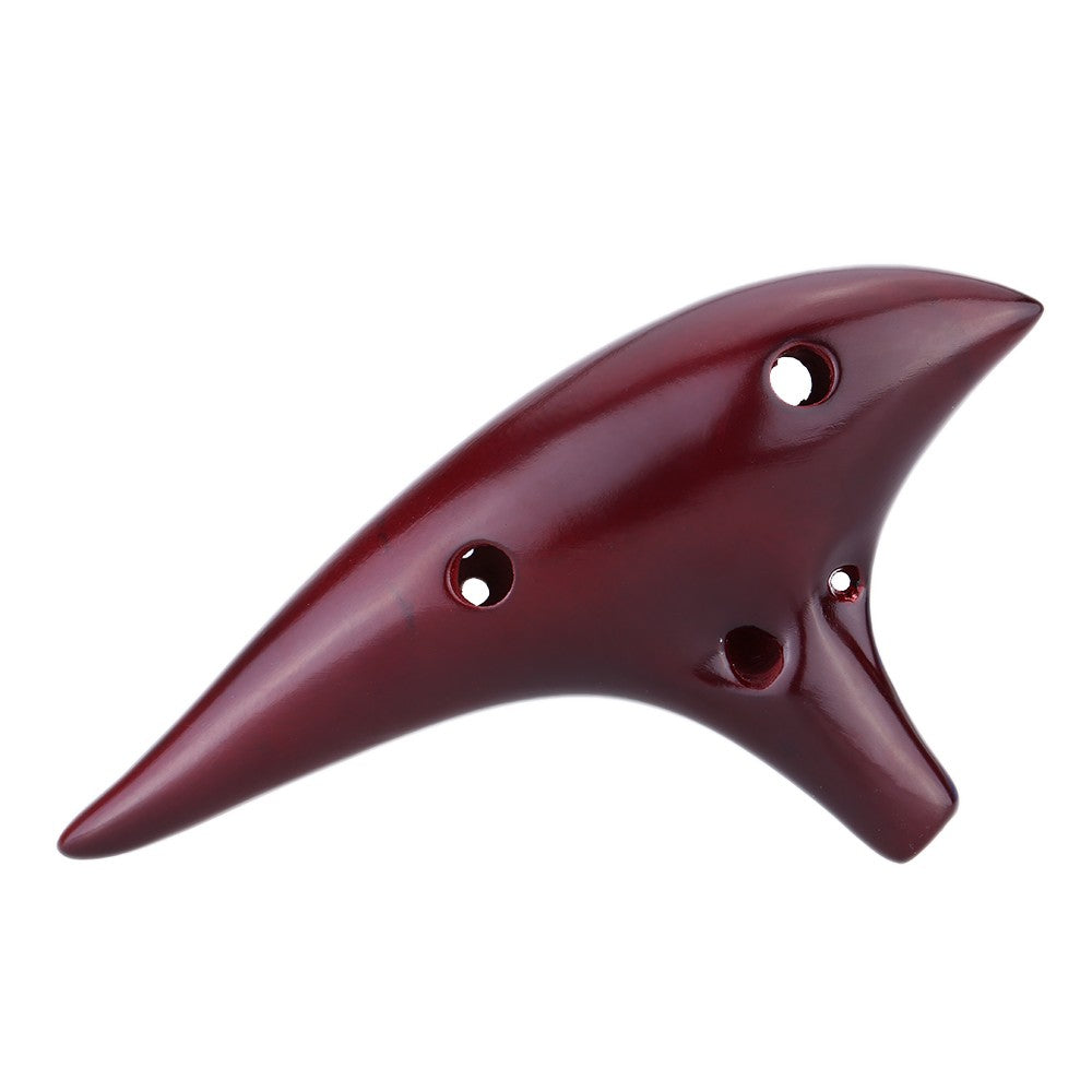 Submarine Style 12-Hole Alto C Ceramic Ocarina with Music Score for Beginners and Music Lovers