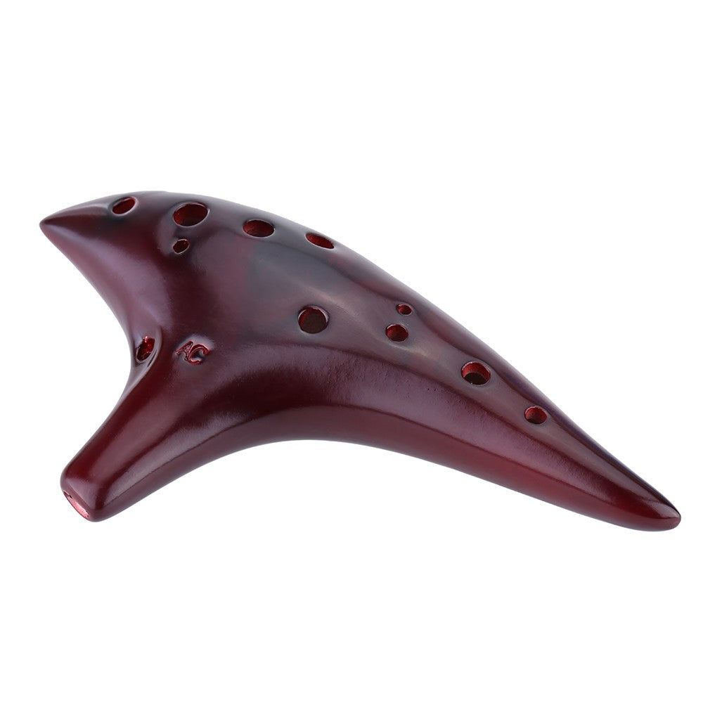 Submarine Style 12-Hole Alto C Ceramic Ocarina with Music Score for Beginners and Music Lovers