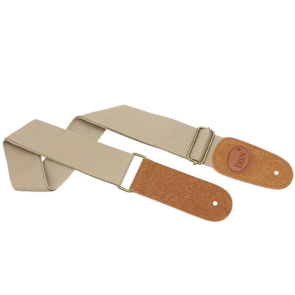 IRIN Comfortable Woven Cotton Guitar Strap with Leather Ends - Adjustable & Durable for Electric, Acoustic, and Folk Guitars