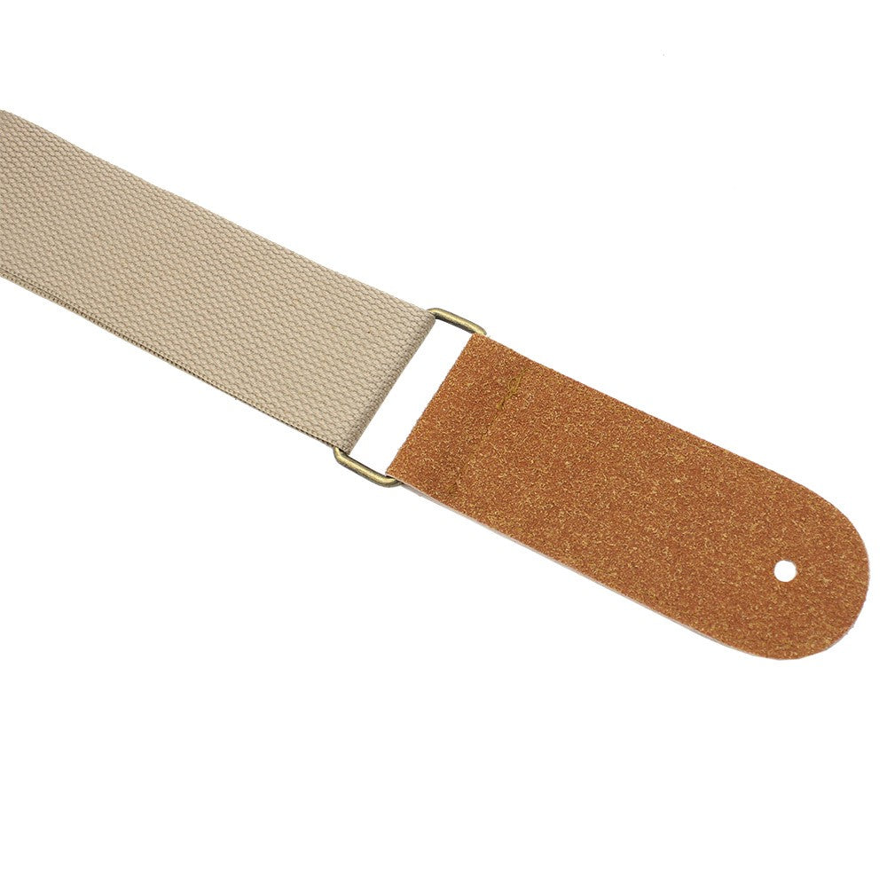 IRIN Comfortable Woven Cotton Guitar Strap with Leather Ends - Adjustable & Durable for Electric, Acoustic, and Folk Guitars