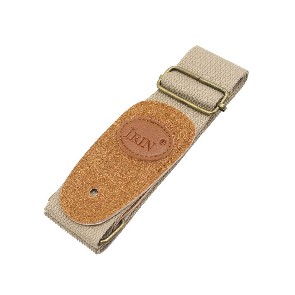 IRIN Comfortable Woven Cotton Guitar Strap with Leather Ends - Adjustable & Durable for Electric, Acoustic, and Folk Guitars