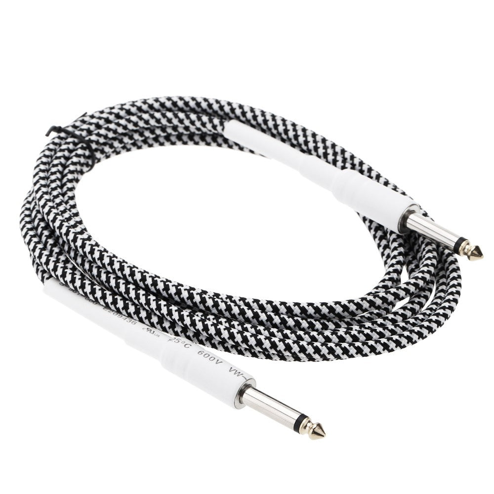 2m (6.6ft) 6.35mm Mono Male to Male Guitar/Bass Instrument Cable