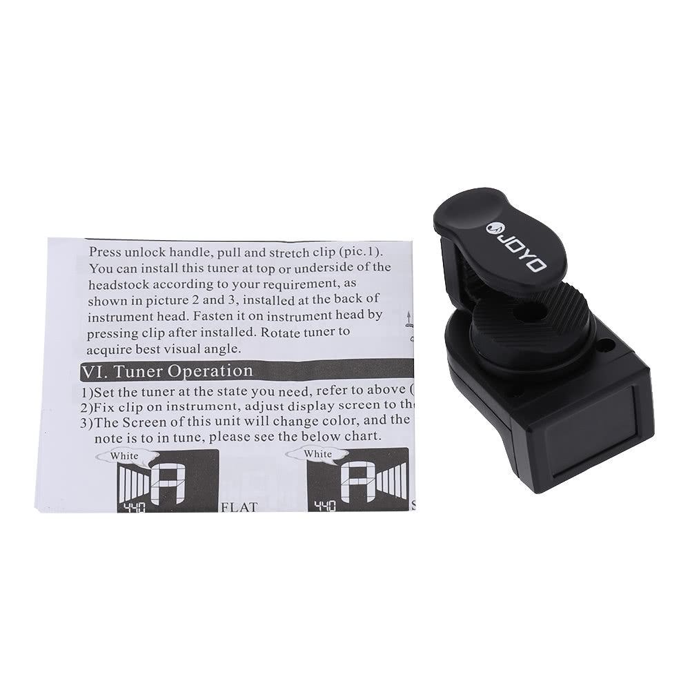 JOYO JT-306 Clip-On Digital Tuner for Guitar, Bass, Violin, Ukulele, Chromatic