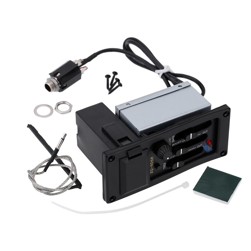 3-Band Acoustic Guitar Preamp EQ: Tone, Volume Amplifier, Piezo Pickup Tuner