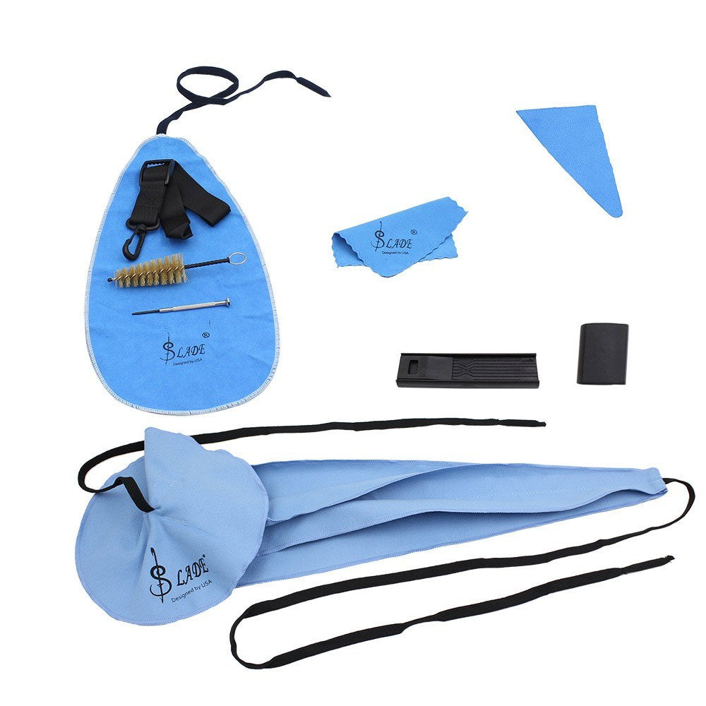 LADE 10-in-1 Saxophone Care Kit: Cork Grease, Thumb Rest, Reed Case, Mouthpiece Brush, Screwdriver, Cleaning Cloth