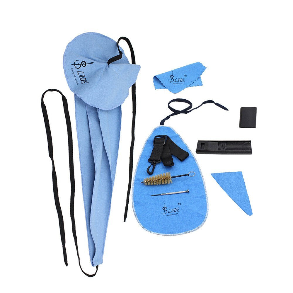 LADE 10-in-1 Saxophone Care Kit: Cork Grease, Thumb Rest, Reed Case, Mouthpiece Brush, Screwdriver, Cleaning Cloth