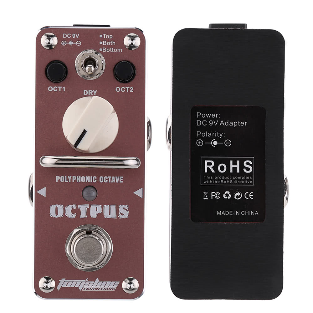 AROMA AOS-3 Mini Octopus Polyphonic Octave Electric Guitar Pedal with True Bypass
