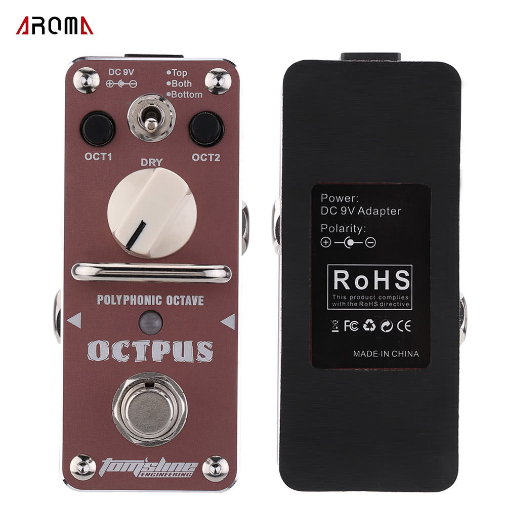 AROMA AOS-3 Mini Octopus Polyphonic Octave Electric Guitar Pedal with True Bypass