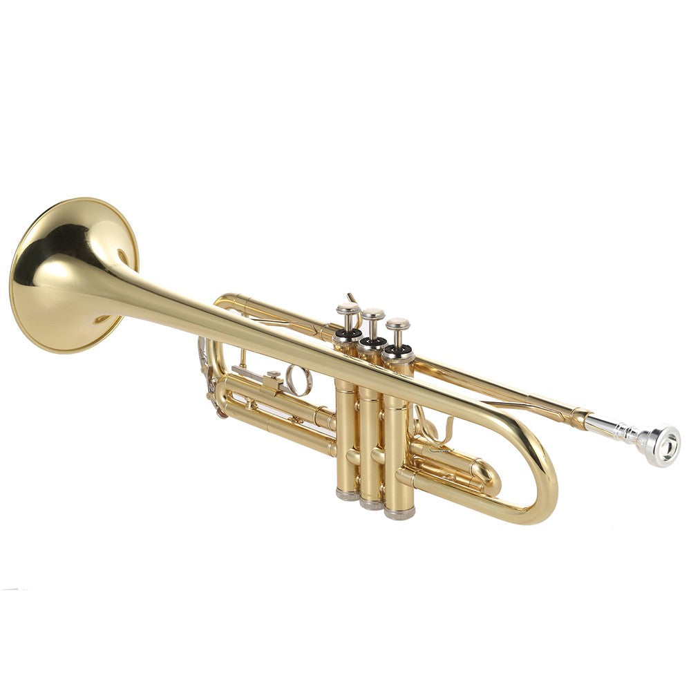Bb Flat Gold Brass Trumpet - Exquisite Design with Full Accessory Kit