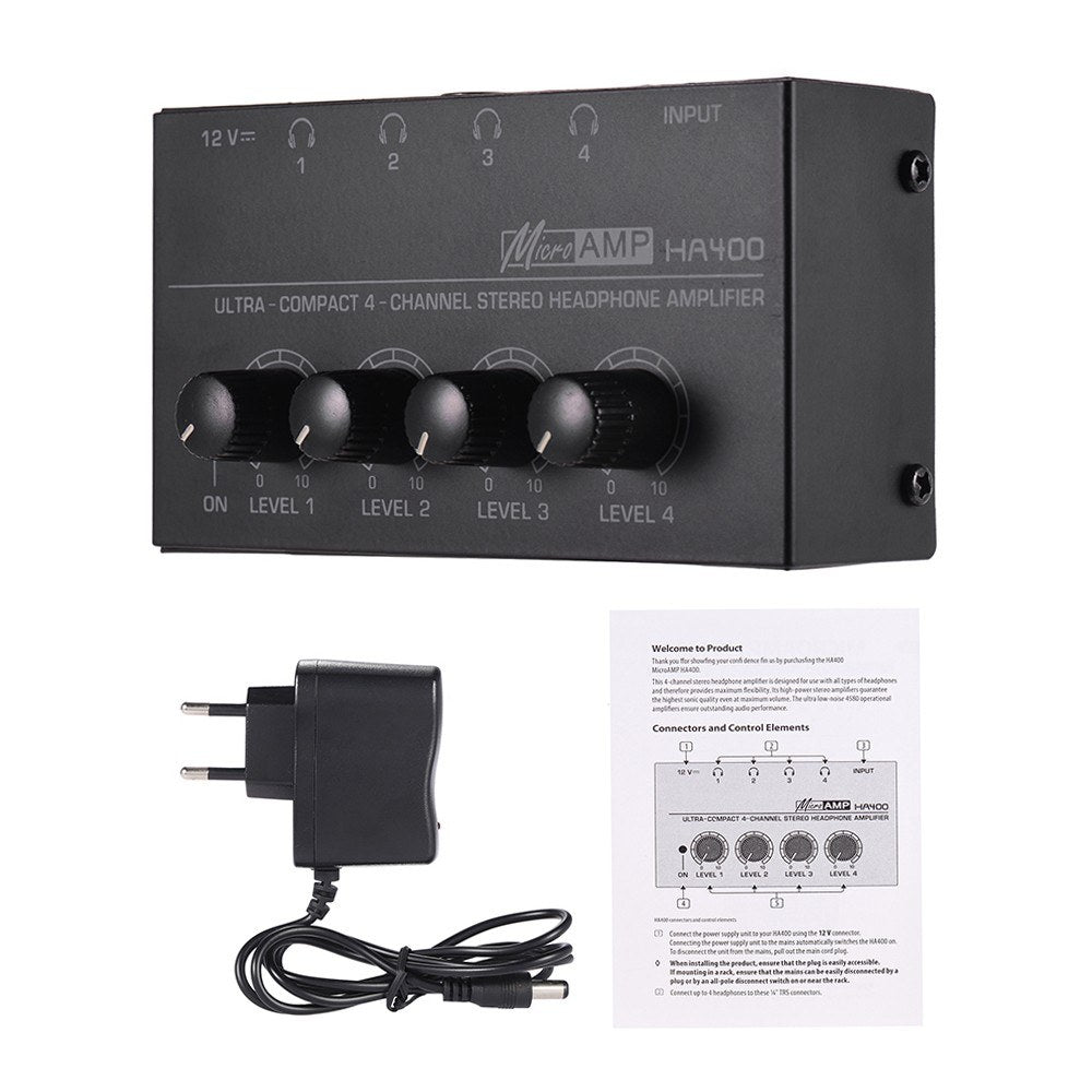 HA400 Ultra-Compact 4-Channel Stereo Headphone Amplifier