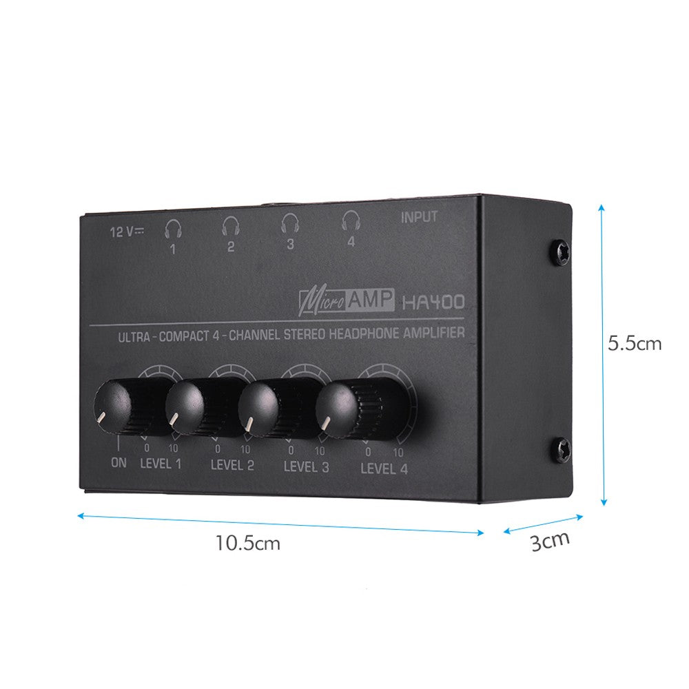 HA400 Ultra-Compact 4-Channel Stereo Headphone Amplifier