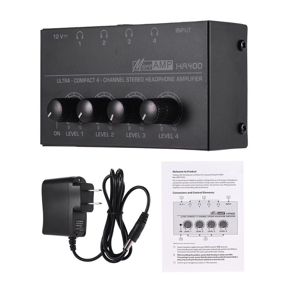HA400 Ultra-Compact 4-Channel Stereo Headphone Amplifier
