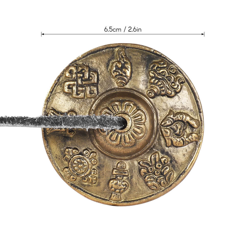 6.5cm Tibetan Tingsha Cymbals – Handcrafted with Buddhist Symbols