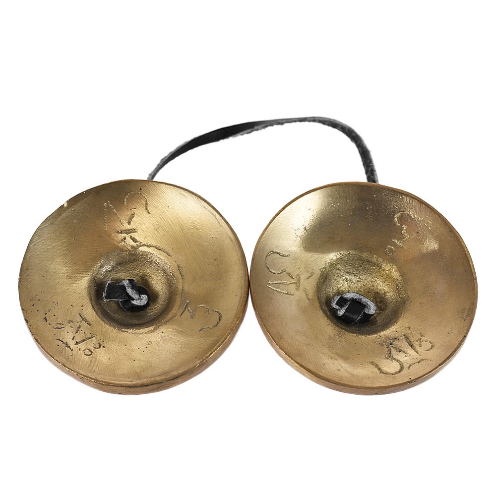 6.5cm Tibetan Tingsha Cymbals – Handcrafted with Buddhist Symbols