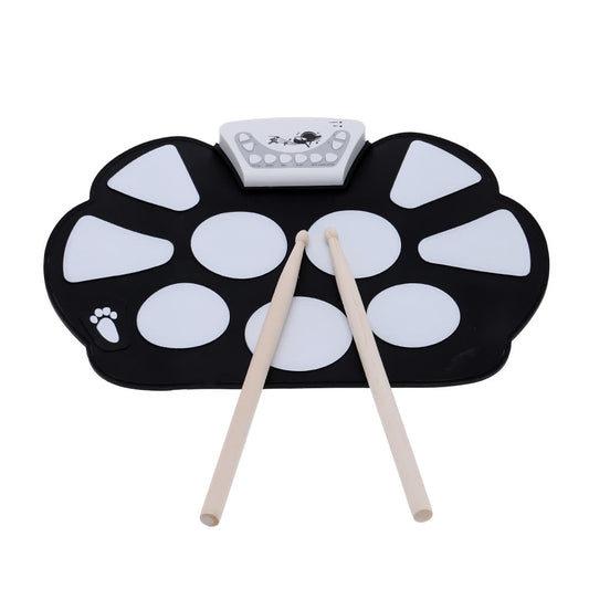 Foldable Silicon Electronic Drum Pad Kit with Sticks