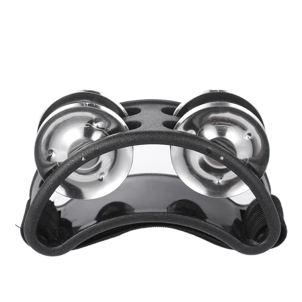 2-Pack Foot Tambourine with Metal Jingle Bells - Percussion Instrument Set