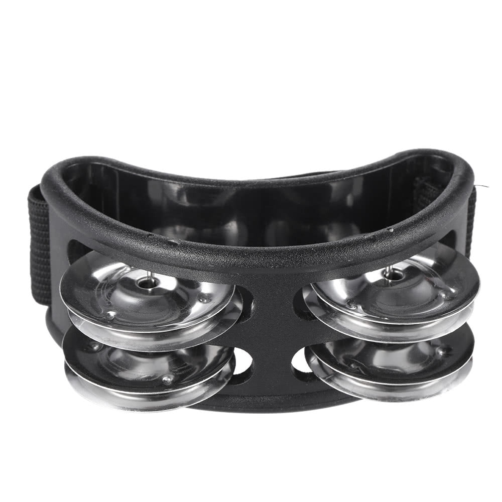 2-Pack Foot Tambourine with Metal Jingle Bells - Percussion Instrument Set