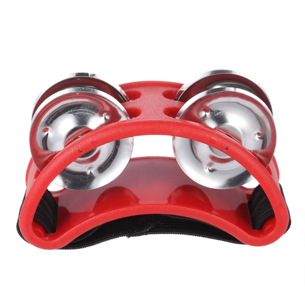 2-Pack Foot Tambourine with Metal Jingle Bells - Percussion Instrument Set
