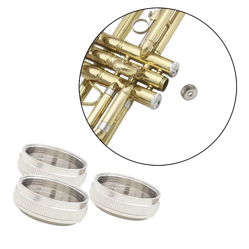 Set of 3 Trumpet Valve Caps - Copper Piston Key Button Accessories