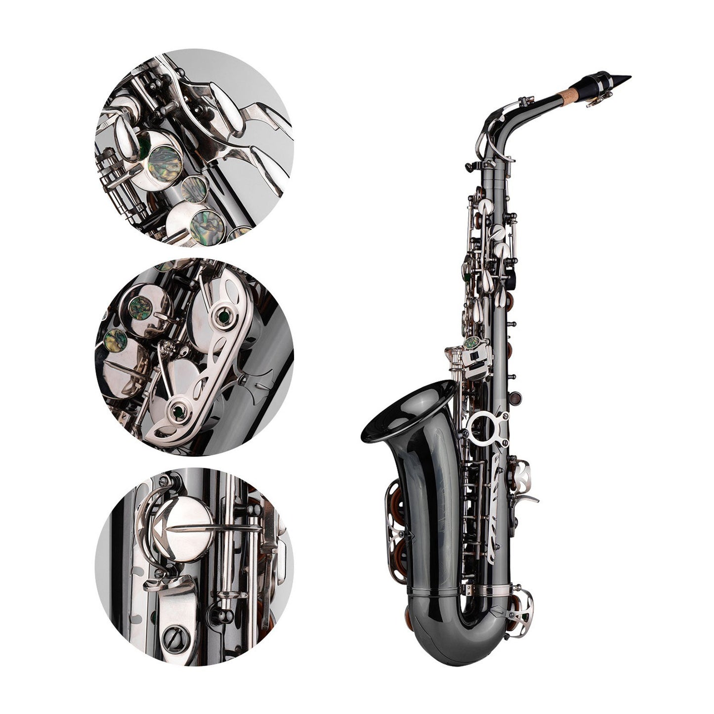 Eb E-flat Alto Saxophone - Professional Brass Bend Sax