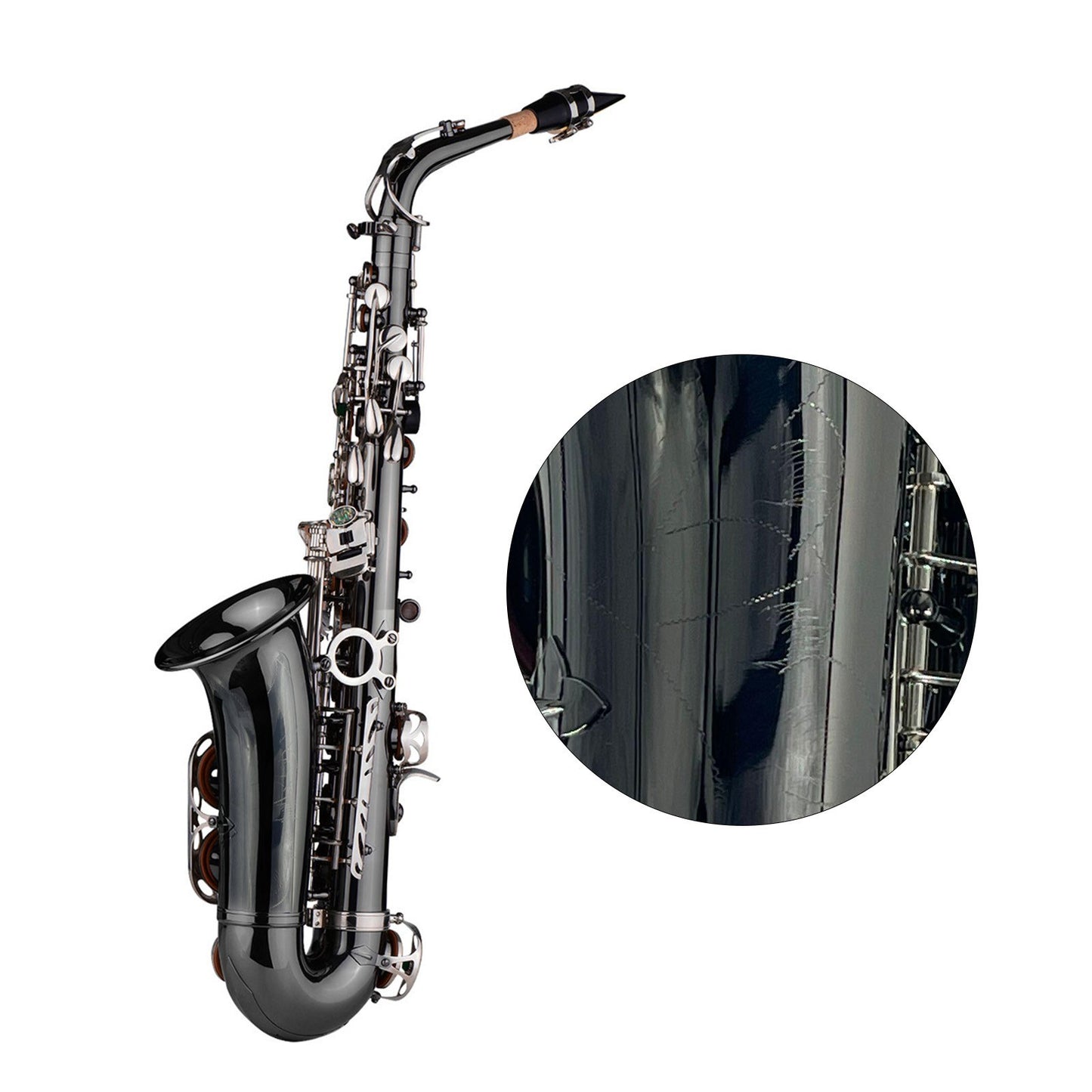 Eb E-flat Alto Saxophone - Professional Brass Bend Sax