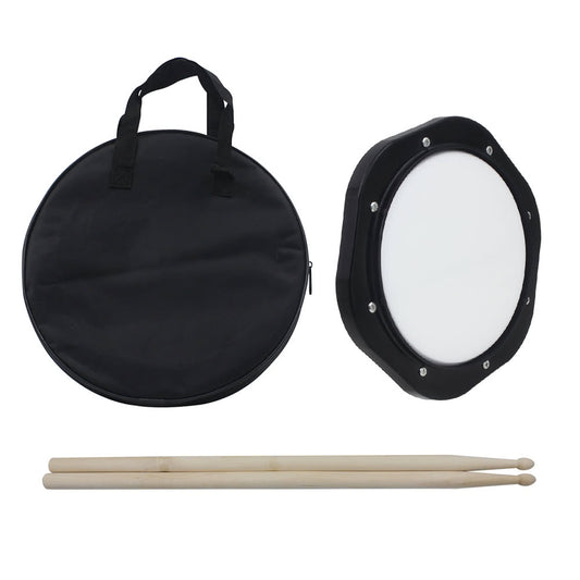 10-Inch Drum Practice Pad with Drumsticks & Carrying Bag for Training