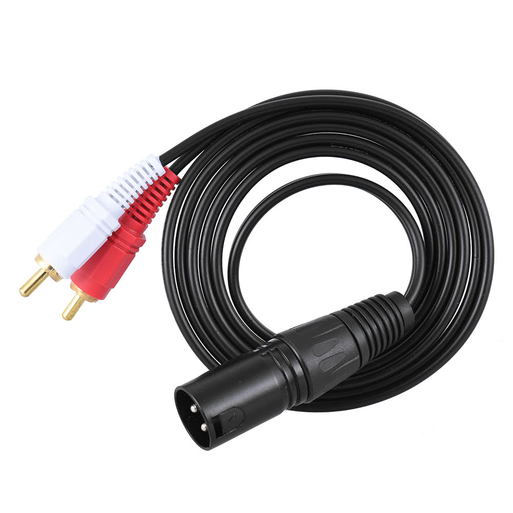 1.5m/5ft XLR Male to 2 RCA Male Stereo Audio Splitter Y Cable