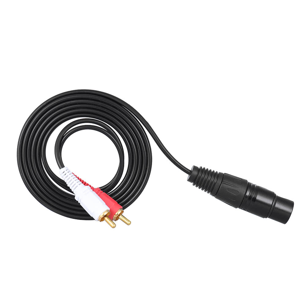 1.5m/5ft XLR Female to Dual RCA Male Stereo Audio Splitter Cable