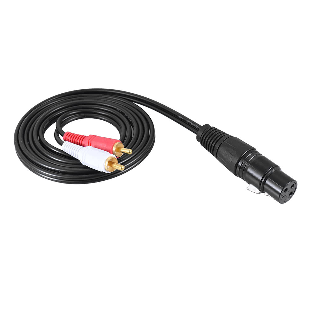 1.5m/5ft XLR Female to Dual RCA Male Stereo Audio Splitter Cable