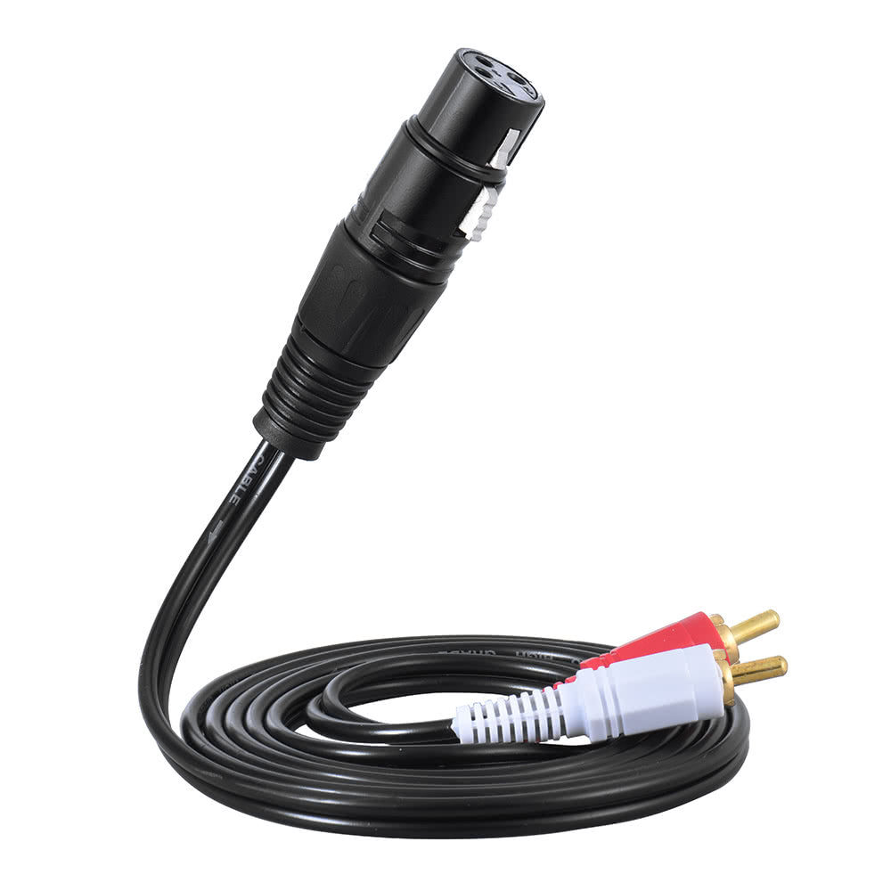 1.5m/5ft XLR Female to Dual RCA Male Stereo Audio Splitter Cable