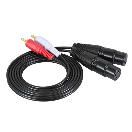 5ft Dual XLR Female to Dual RCA Male Stereo Audio Cable for Mixer, Console, Microphone, Amplifier