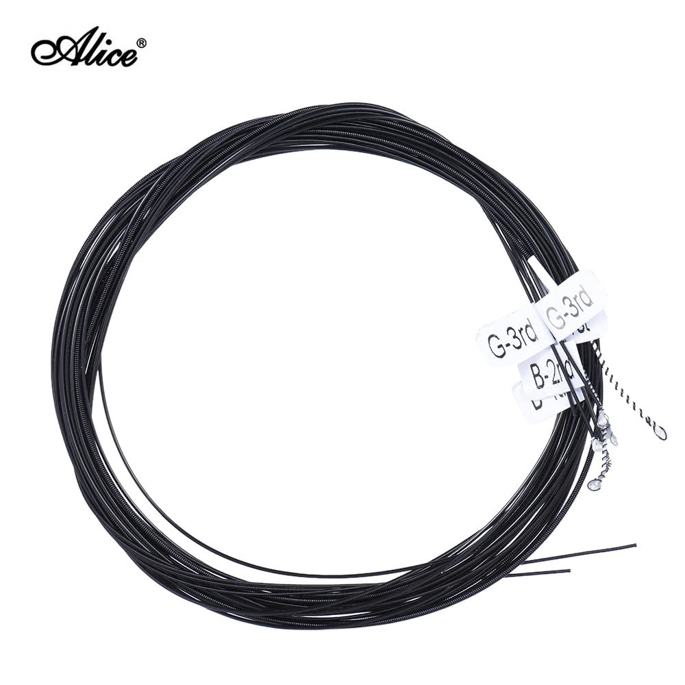 Alice AC136BK-H Classical Guitar Strings - Black Nylon, Hard Tension, 6pcs (.0285-.044) + Free G-3rd String