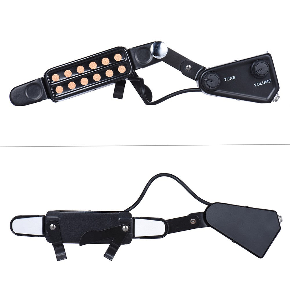 12-Hole Acoustic Guitar Sound Hole Pickup with Magnetic Transducer & Tone Volume Control